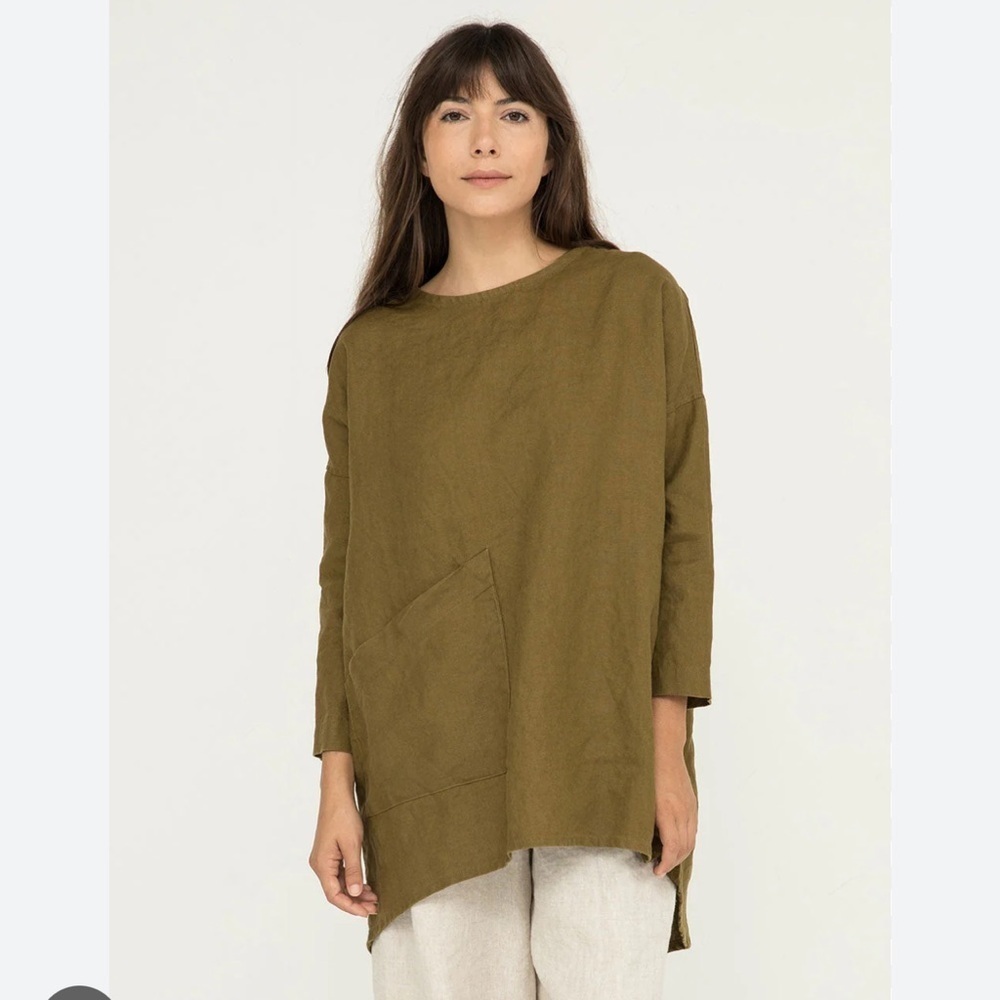 Elizabeth Suzann Long Sleeve Harper Tunic in Midweight Linen sz XX… - Picture 5 of 15